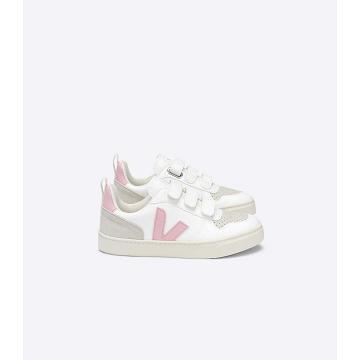 Pantofi Copii Veja V-10 STRAPS CWL White/Pink | RO 801KOR